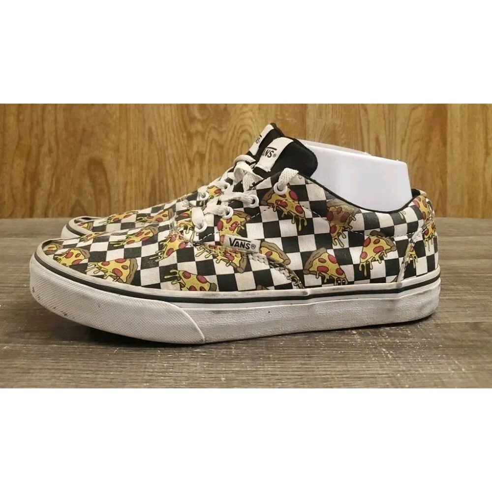 Vans Skate Shoe Tie Sneaker Shoes‎ Youths Size 6 Pizza Checkerboard